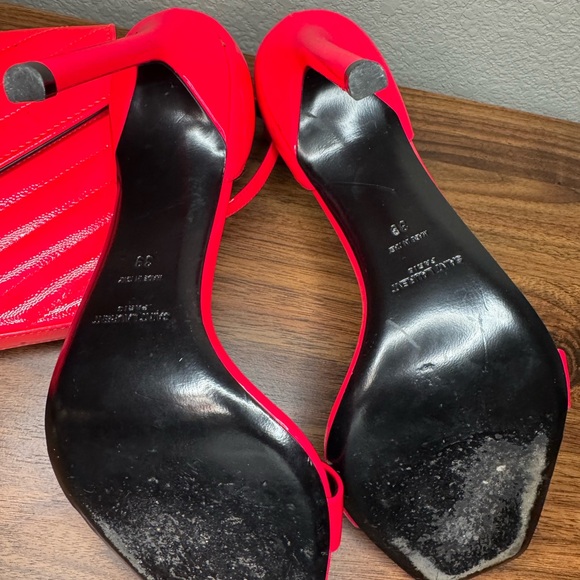 Yves Saint Laurent Vibrant Pink Chevron Clutch - Picture 6 of 7